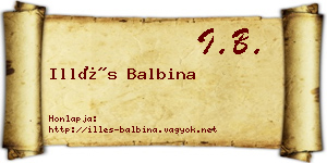 Illés Balbina névjegykártya